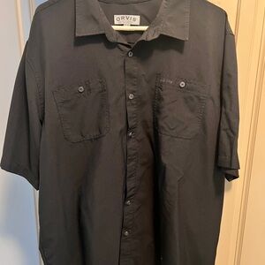 Orvis Men's Dark Gray Casual Button Down Shirt